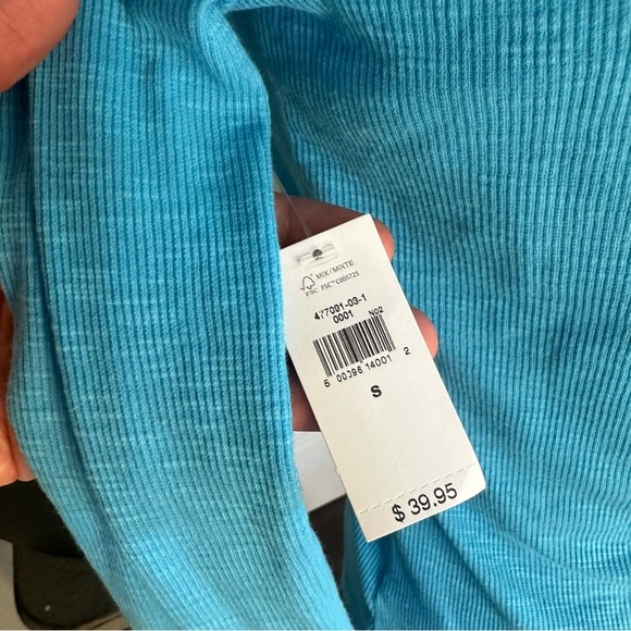 NWT GAP Essential Rib Turtleneck T-Shirt blue SMALL - Picture 9 of 12